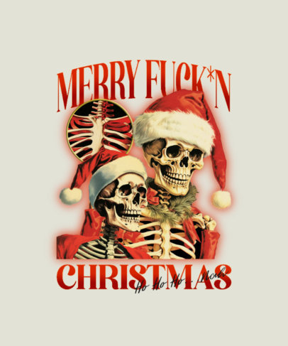 T-Shirt Design Creator With AI-Generated Skeletons and a Xmas Theme