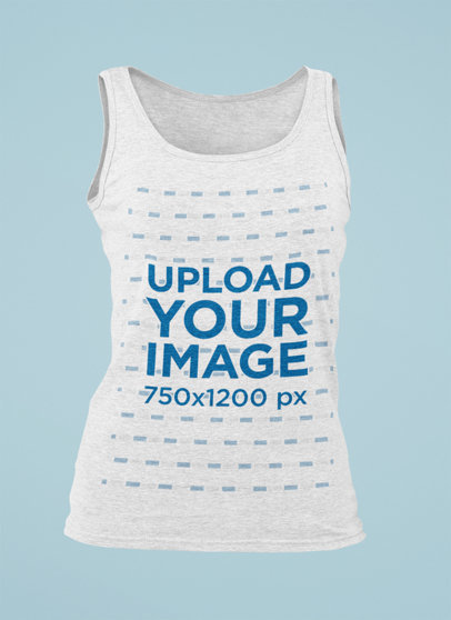 Mockup of a Ghosted Women's Tank Top Against a Plain Background 