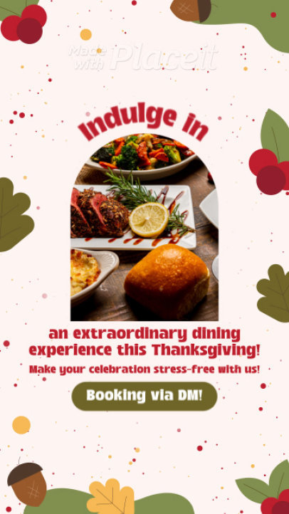 Promotional Instagram Story Video Creator for a Thanksgiving Catering Service